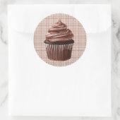 013 Chocolate Cupcake on Gingham Sticker (Sac)
