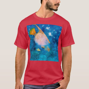 013 Roze Angelfish Waterverf Angelfish met Orang T-shirt