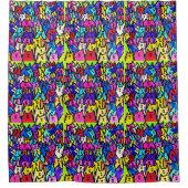 0141 - Katten Patroon - Douchegordijn (Voorkant)