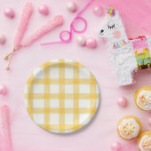 016 Assiettes en papier petites Marigold Gingham A (Fête)