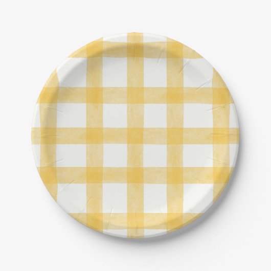 016 Assiettes en papier petites Marigold Gingham A (Devant)