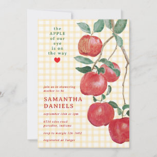 016 Marigold Appel van onze oog Gingham babyfeestj Kaart