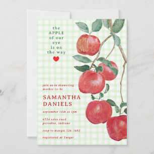 017 Moss Appel van Ons Oog Gingham Baby Shower Kaart