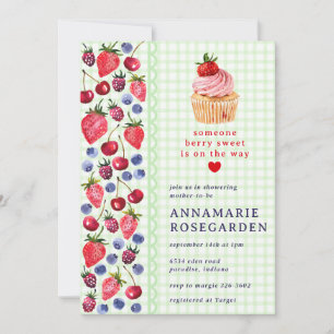 017 Moss Green Berry Patch Cupcake Baby Borrel Kaart