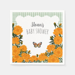 019 Bos Goudsbloem Koning Gingham Baby Shower Servet