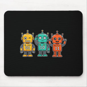 01 10 11 Robot Grappig voor Mannen Vrouwen Kindere Muismat