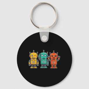 01 10 11 Robot Grappig voor Mannen Vrouwen Kindere Sleutelhanger