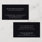 01 Carte de visite professionnel moderne noir blan (Devant / Derrière)