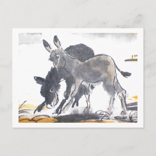 01 * Esel-Postkarten * Donkey-Briefkaarten Briefkaart (Voorkant)