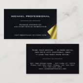 01 Noir d'or Carte de visite professionnel moderne (Devant / Derrière)