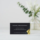 01 Noir d'or Carte de visite professionnel moderne (Debout devant)