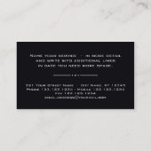 01 Noir d'or Carte de visite professionnel moderne (Dos)