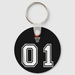 01 Nummer Basketbal Stijl Witte Tanktop Sleutelhanger