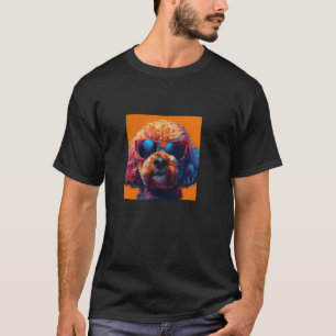 01 Poedel Zonnebril Retro Kleurrijk Grafisch T-shirt