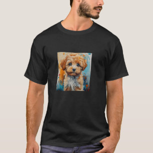 01 Poodle Puppy Aquarel Kleurrijk Grafisch T-shirt