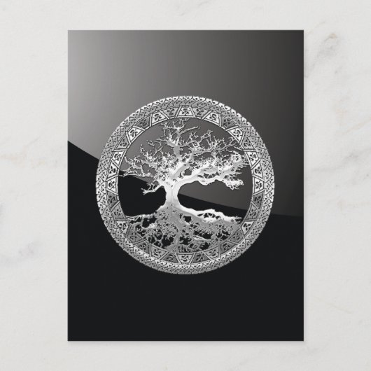 [01] Silver Celtic Tree of Life Briefkaart (Voorkant)