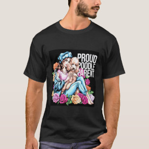 01 Vrouw met poedel en zeggende Trotse Poodle Oude T-shirt