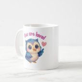 01 You Are Loved - Cute Owl Mug for Self-Love & Po (Devant gauche)