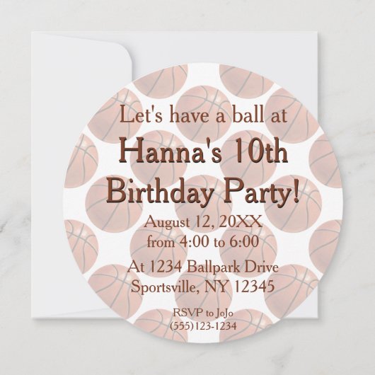 01of12 Basketball Party Invitation (Dos)