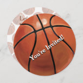 01of12 Basketball Party Invitation (Devant / Derrière)