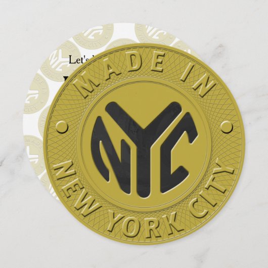 01of12 New York New York Party Uitnodiging (Voorkant / Achterkant)