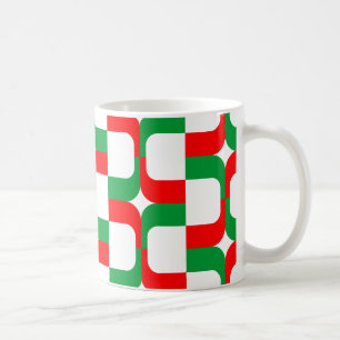 020614 - Rood en groen op wit Koffiemok