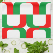 020614 - Rood en groen op wit Theedoek (Gevouwen)