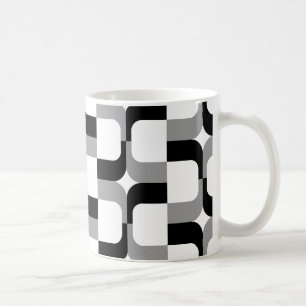 020614 - Zwart en grijs in wit Koffiemok