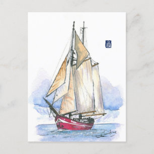 (021) Noorderlicht Sailboot Briefkaart