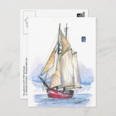 (021) Noorderlicht Sailboot Briefkaart (Voorkant / Achterkant)