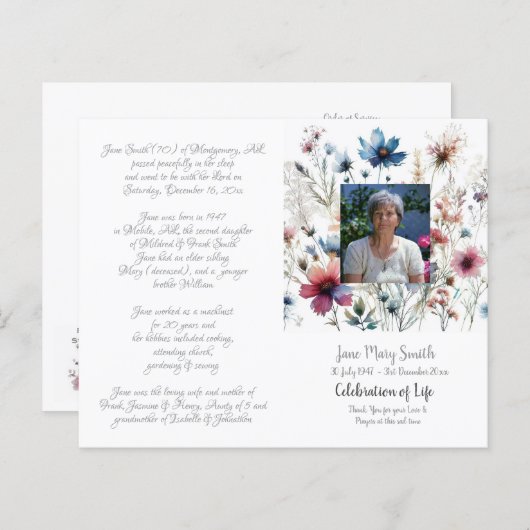 #022201 Programme d'ordre de service funéraire com (Devant / Derrière)