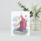 (029) Thames Sailing Barge Sailboat Briefkaart (Staand voorkant)