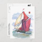 (029) Thames Sailing Barge Sailboat Briefkaart (Voorkant / Achterkant)
