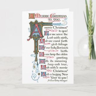 029 Vintage Christmas Kaart Verlicht Manuscript
