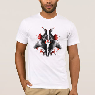02 Zwarte & Rode Rorschach Inktvlek Abstract T-Shi T-shirt
