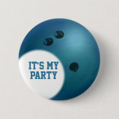 02of12 Aangepaste blauwe Bowling-bus op jaarbasis Ronde Button 5,7 Cm (Voorkant)