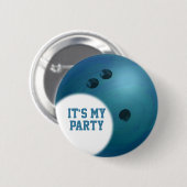 02of12 Aangepaste blauwe Bowling-bus op jaarbasis Ronde Button 5,7 Cm (Voorkant /achterkant)