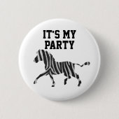 02of12 Aangepaste Zebra op jaarbasis Ronde Button 5,7 Cm (Voorkant)