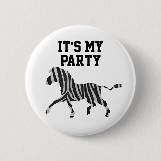 02of12 Aangepaste Zebra op jaarbasis Ronde Button 5,7 Cm (Voorkant)