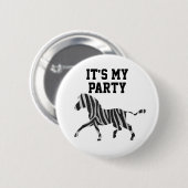 02of12 Aangepaste Zebra op jaarbasis Ronde Button 5,7 Cm (Voorkant /achterkant)