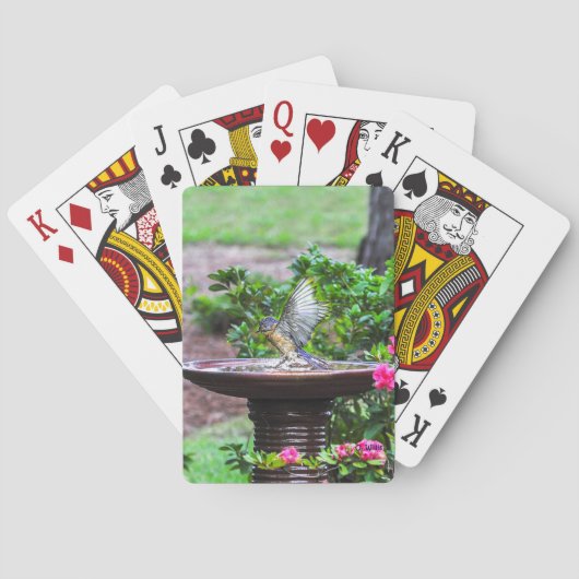 030 cartes de jeu de Bath d'oiseau bleu (dos)