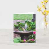 030 matte de la carte de note de Bath d'oiseau (Fleur jaune)