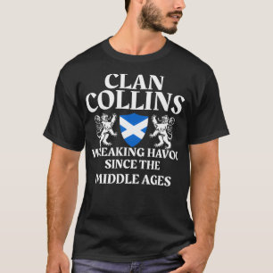 035066 Clan Collins Scottish Family Kilt Tartan Li T-shirt