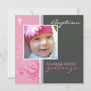 039 Celia : Baptism Invite - posh 2SQ V1 Kaart