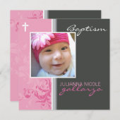 039 Celia :: Invitation de baptême - chic 2SQ V1 (Devant / Derrière)