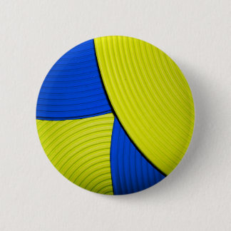 03 Gele en blauwe Abstracte ventilatorButton Ronde Button 5,7 Cm