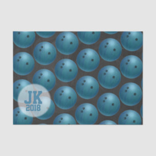 03of12 Blue Bowling Ball Pattern-document Tissuepapier