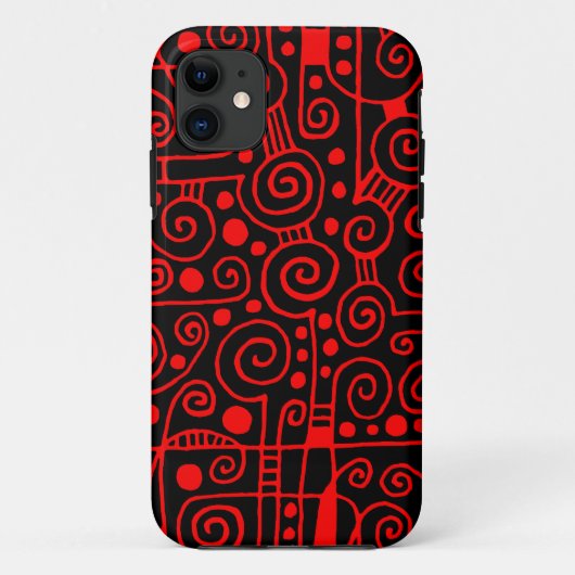 040512 - Rood op zwart Case-Mate iPhone Case (Achterkant)