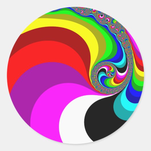 040 Obama - Fractal Art Ronde Sticker (Voorkant)