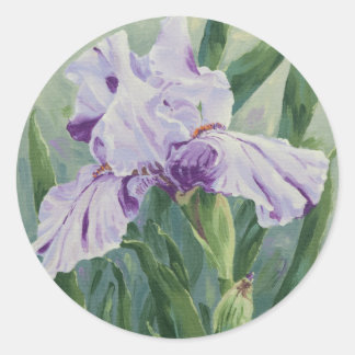 0440 Paarse iris Ronde Sticker